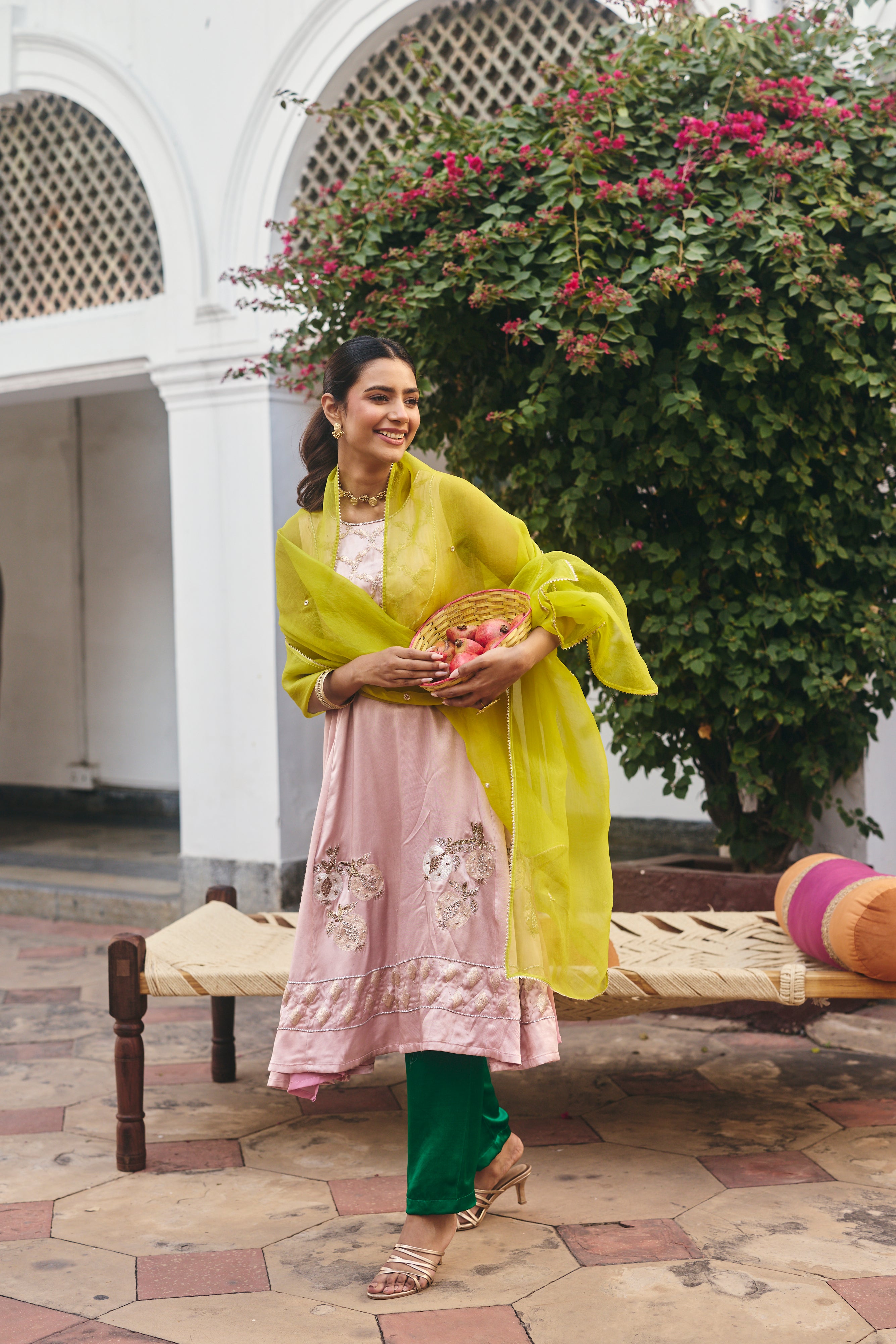 Gulnaar Blush Embroidered Kurta Set