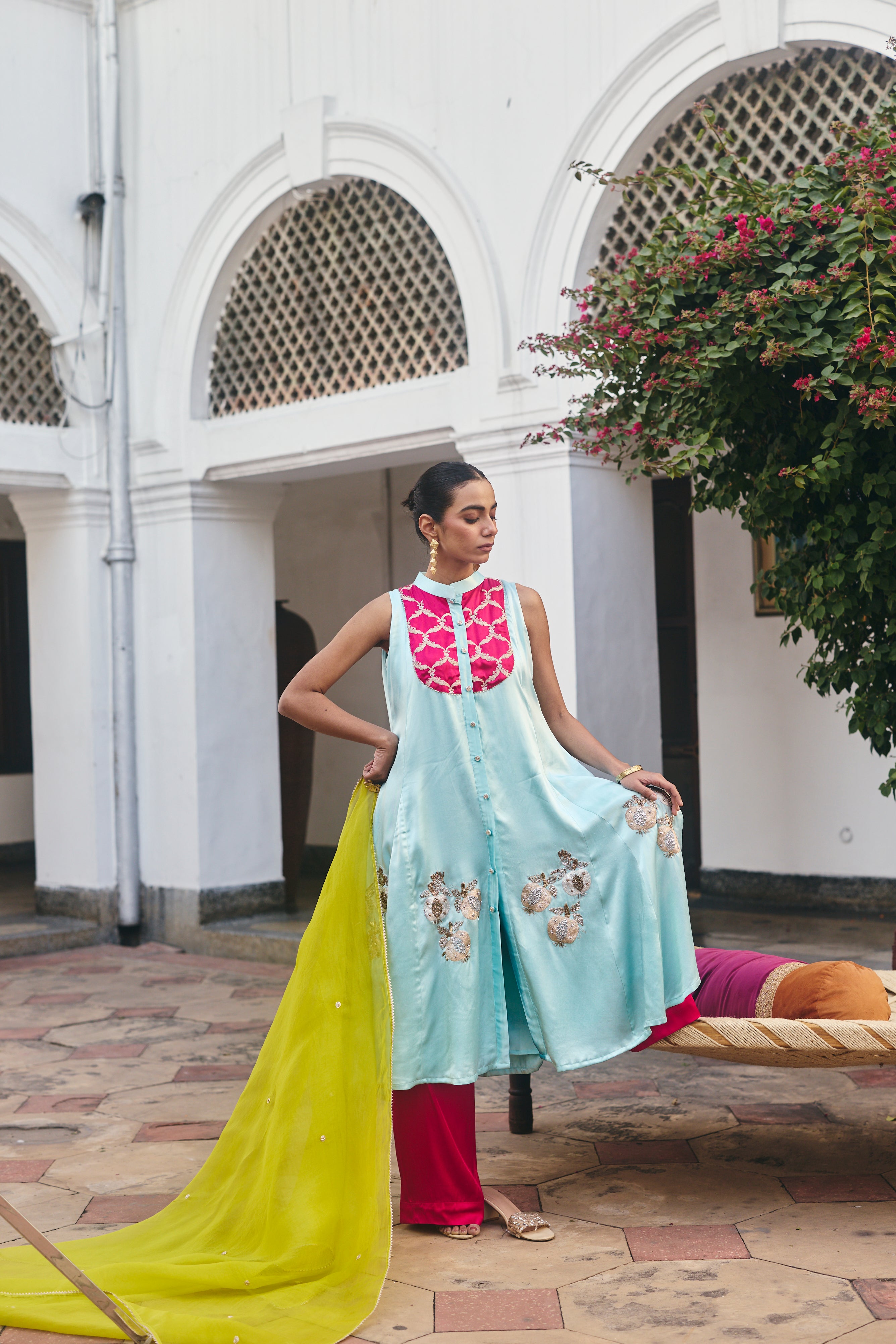 Gulnaar Silk Kurta Set